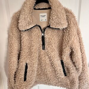 Abercrombie & Fitch Cream Sherpa Jacket